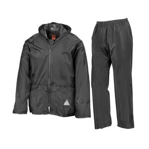 Result Unisex Adult Waterproof Jacket And Trousers Set / Black